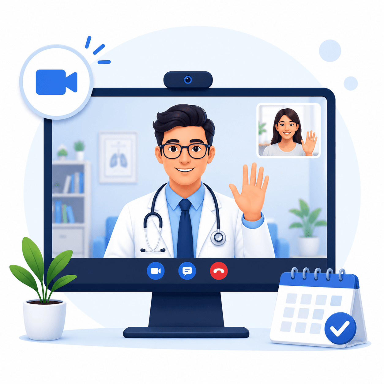 Virtual appointment illustration